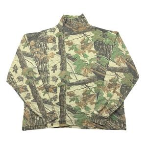 Vintage Spartan Realtree Camo Mock Neck Shirt Men 2X/3XL Long Sleeve Made in USA